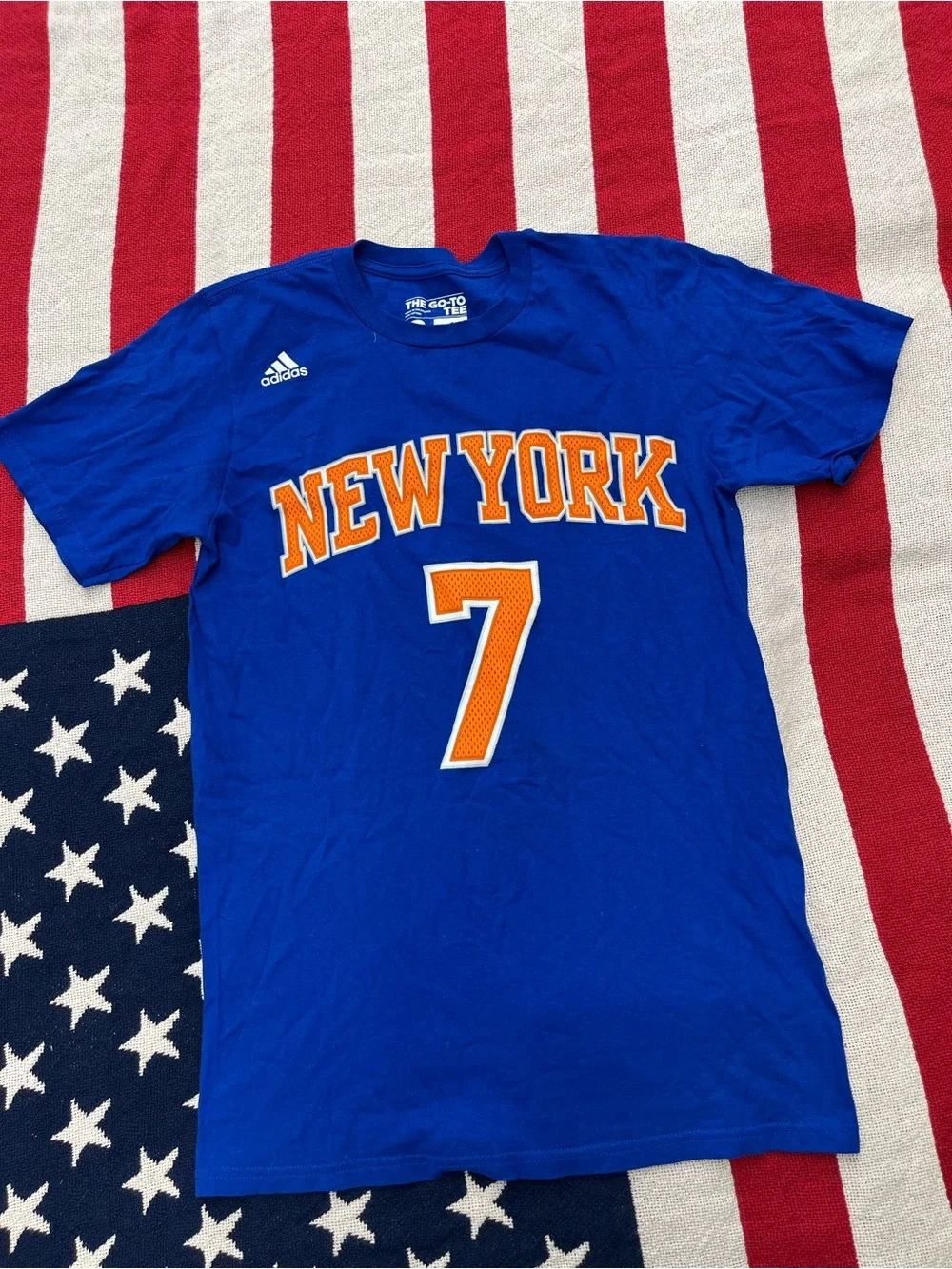 Adidas New York Knicks Tshirt #7 Carmelo Anthony Men’s Size Small